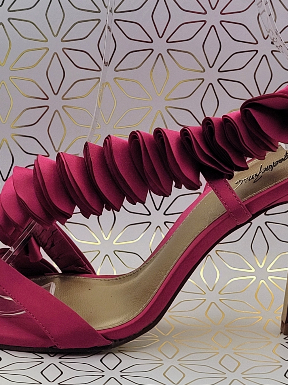 Jacqueline Ferrar Hot Pink Ruffle Strap Heels